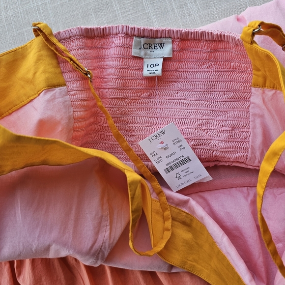 New! J Crew size 10P 10 Petite Colorblock Tiered Maxi Dress Orange NWT - Picture 11 of 12